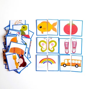 40 Puzzle Cards for Toddlers and worksheets for kindergarten image 2