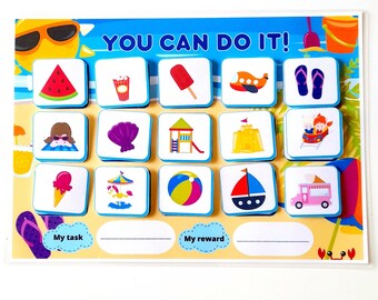 Summer Reward Chart, Printable Behavior Chart, Responsibility Chart, Printable Home School Rewards, Instant Download, PDF, Toddler Chart,