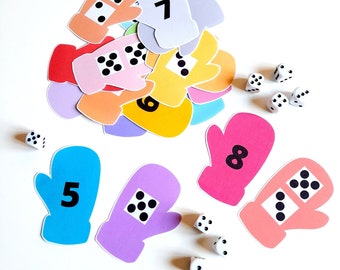 Mitten Counting Activity, Kindergarten Worksheets, Learn to count 1 to 10, Printable Activity, Busy Book for Toddlers, Numbers 1-10 count