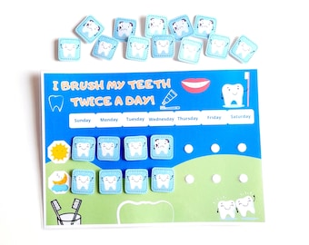 Teeth Brushing Chart Calendar for Kids and Daily Healthy Teeth