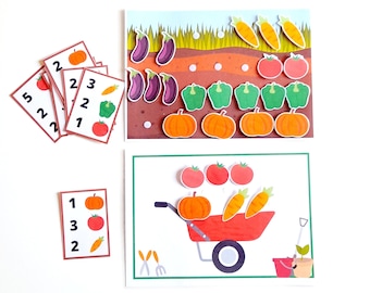 Vegetable Counting Activity for Toddlers and Preschoolers