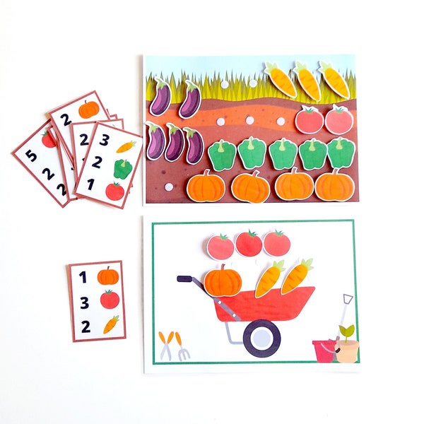 Vegetable Counting Activity for Toddlers and Preschoolers