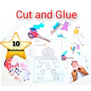 Cut and Glue Activity Worksheets for Toddlers