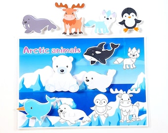 Animal Matching Game, Arctic Animal Matching , Memory Game, Printable Game for Toddlers and Preschoolers,  Matching Worksheet, Busy Book