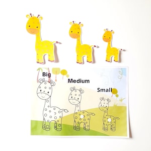 Size Activity for preschoolers, Matching Activity, Big, Medium and Small Activities,