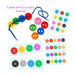 Copy the Pattern, Button Color Matching Card, Printable Activity For Toddlers