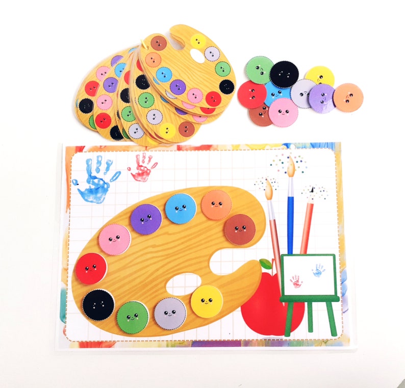 Pattern Activity, Matching Colors Pattern, Color matching Game, Preschool Math, Busy Book , Color Matching Worksheet, Home school, Worksheet image 1