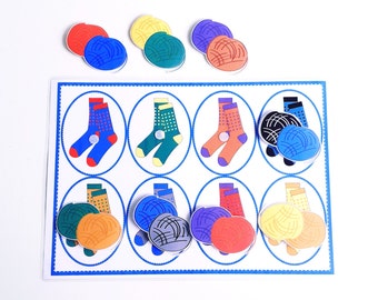 Color Activity with wool, Fine Motor Activities, Color Matching Game