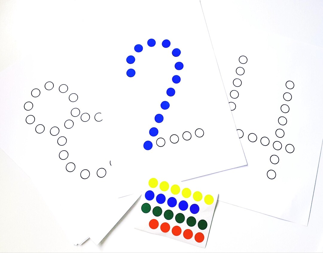 Number Dot Sticker Activity and Printable Learning Numbers. - Etsy