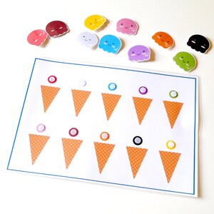 Color Activity with Ice Cream, Fine Motor Activities for Toddlers and Preschoolers