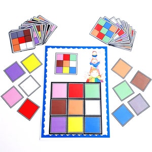 Color Pattern Activity, Fine Motor Skills, Color Matching Game, Preschool Math, Color Matching Worksheet, Toys and games