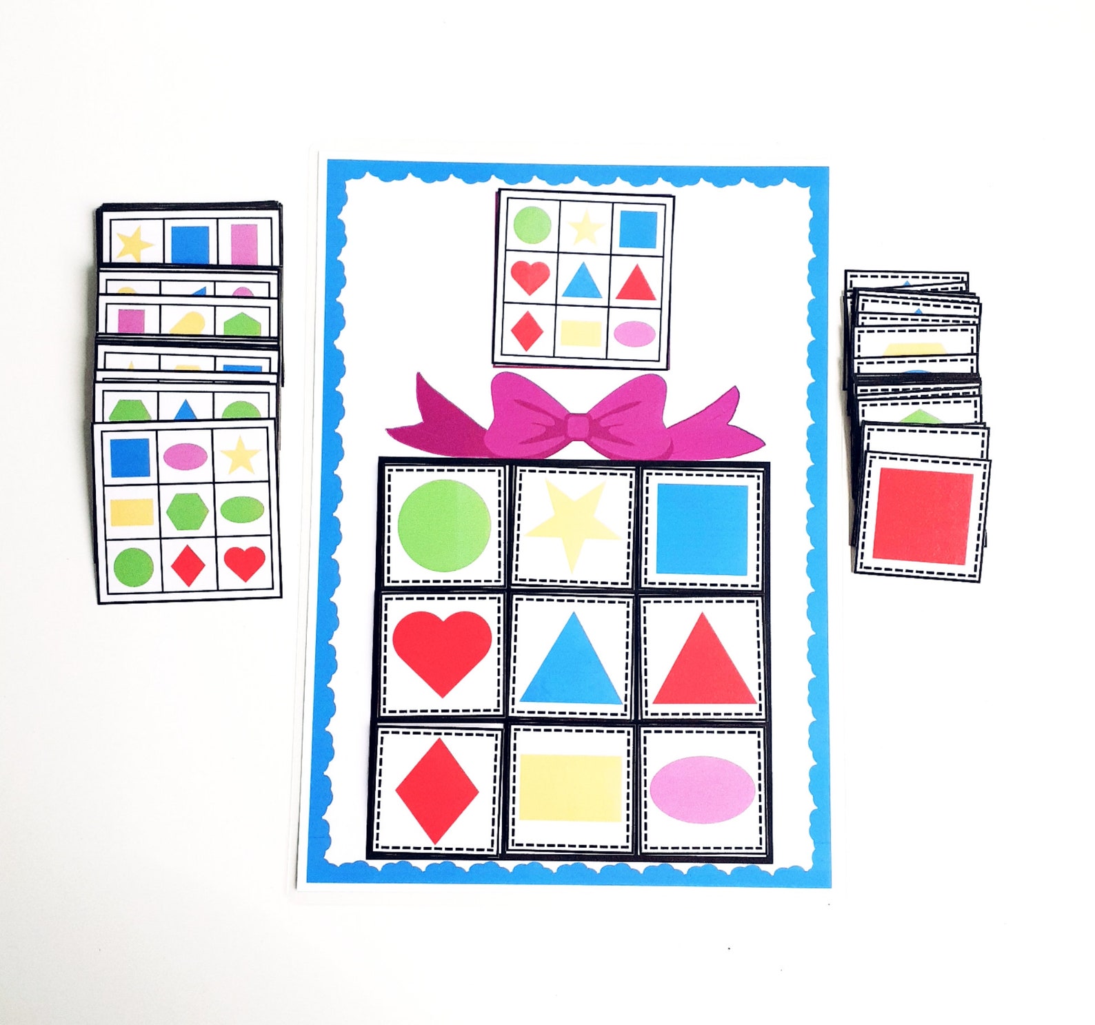 Shape Pattern Activity, Pattern Strips, Shape Matching Game, Preschool ...