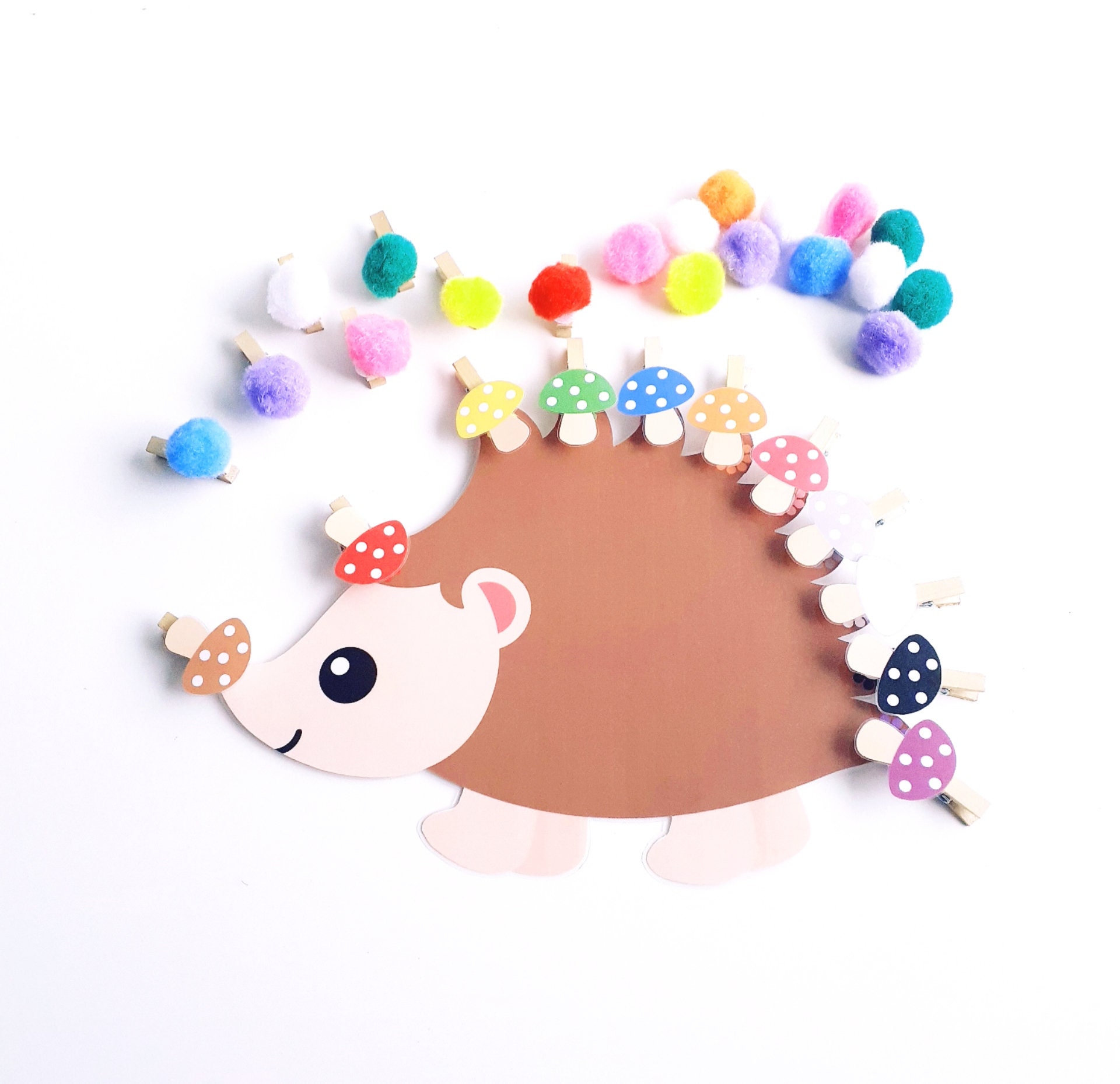 Hedgehog Color Activity, Fine Motor Skills, Color Matching Game ...