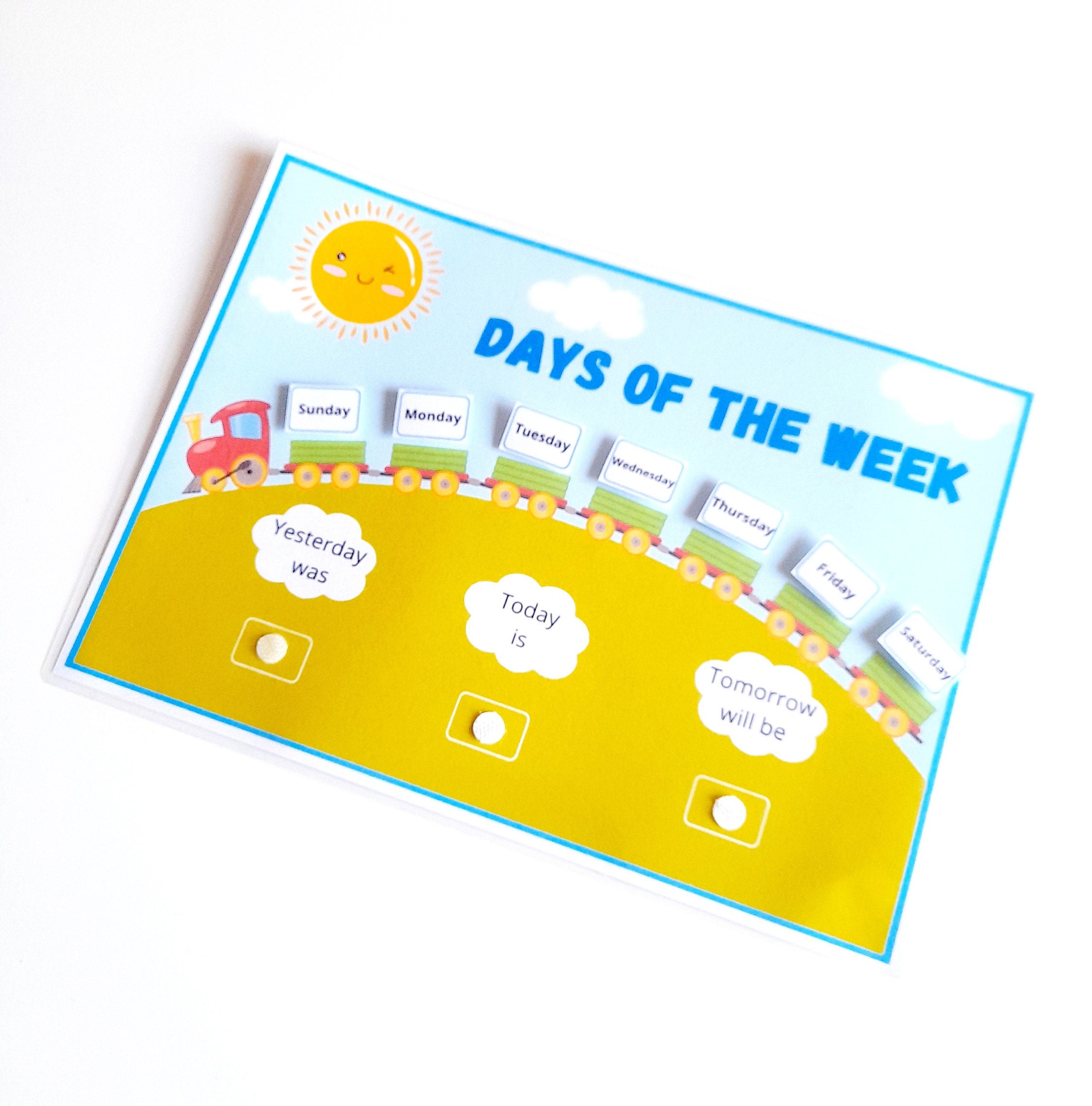 Calendar the days of the week printable calendar for kids etsy
