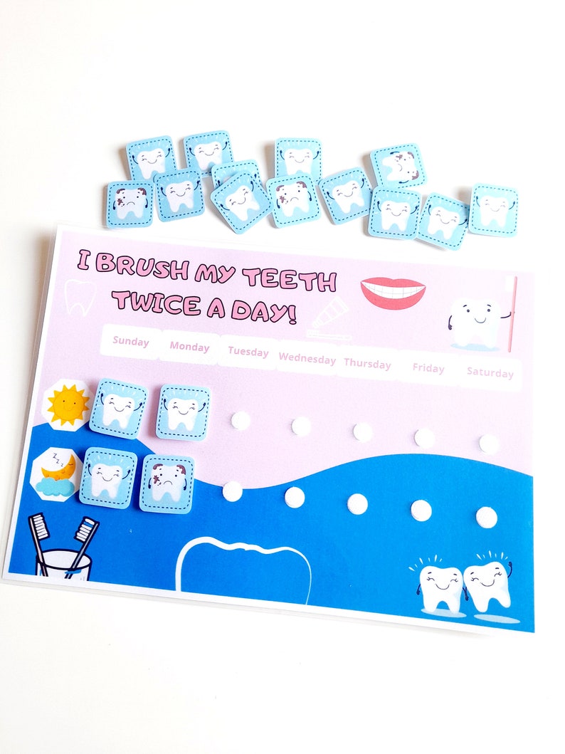 Teeth Brushing Chart Calendar for Kids and Daily Healthy Teeth - Etsy