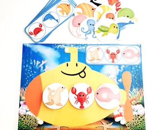 Animal Pattern Activity, Pattern Strips, Animal Matching Game, Busy Book, Sea Animal Matching, Preschool Math, Home school, Worksheet, Toys