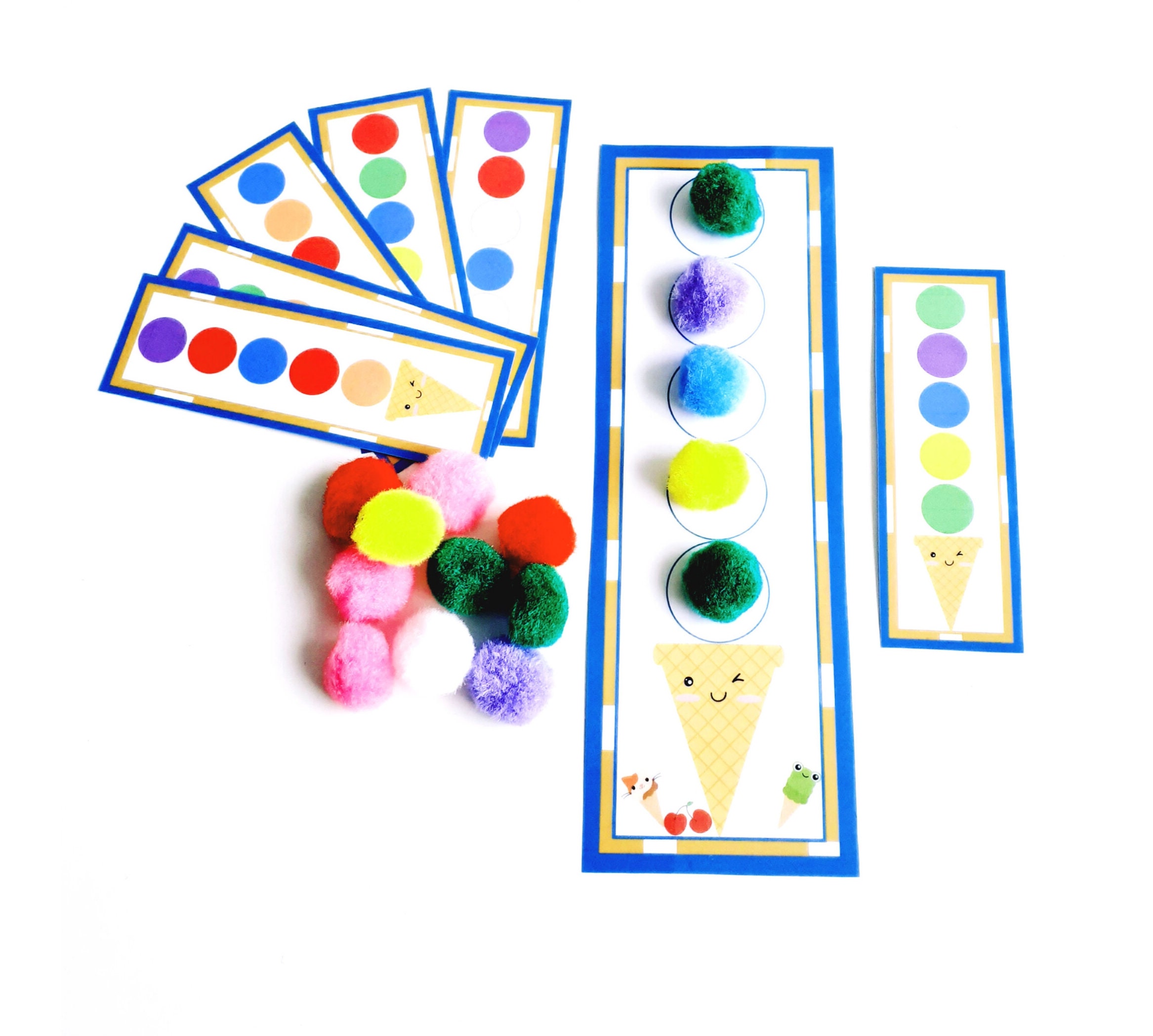 Build an Ice Cream With Pompoms Fine Motor Activity - Etsy