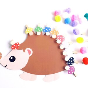 Hedgehog Color Activity, Fine Motor Skills, Color Matching Game ...