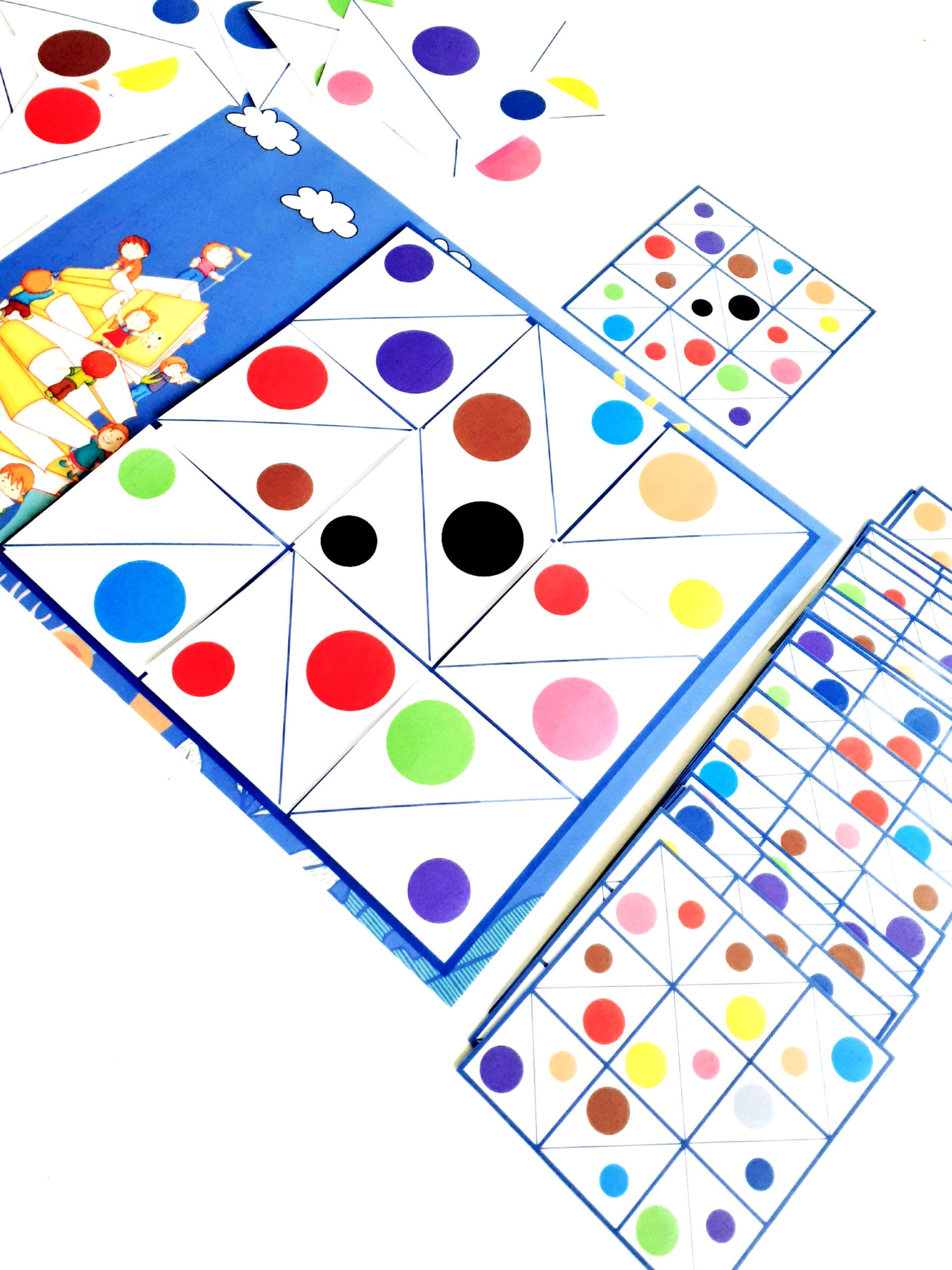 Color Pattern Activity, Pattern Strips, Color Matching Game, Preschool ...