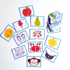 40 Puzzle Cards for Toddlers and worksheets for kindergarten image 5