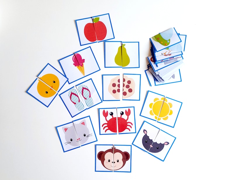 40 Puzzle Cards for Toddlers and worksheets for kindergarten image 5