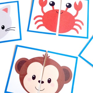 40 Puzzle Cards for Toddlers and worksheets for kindergarten image 6