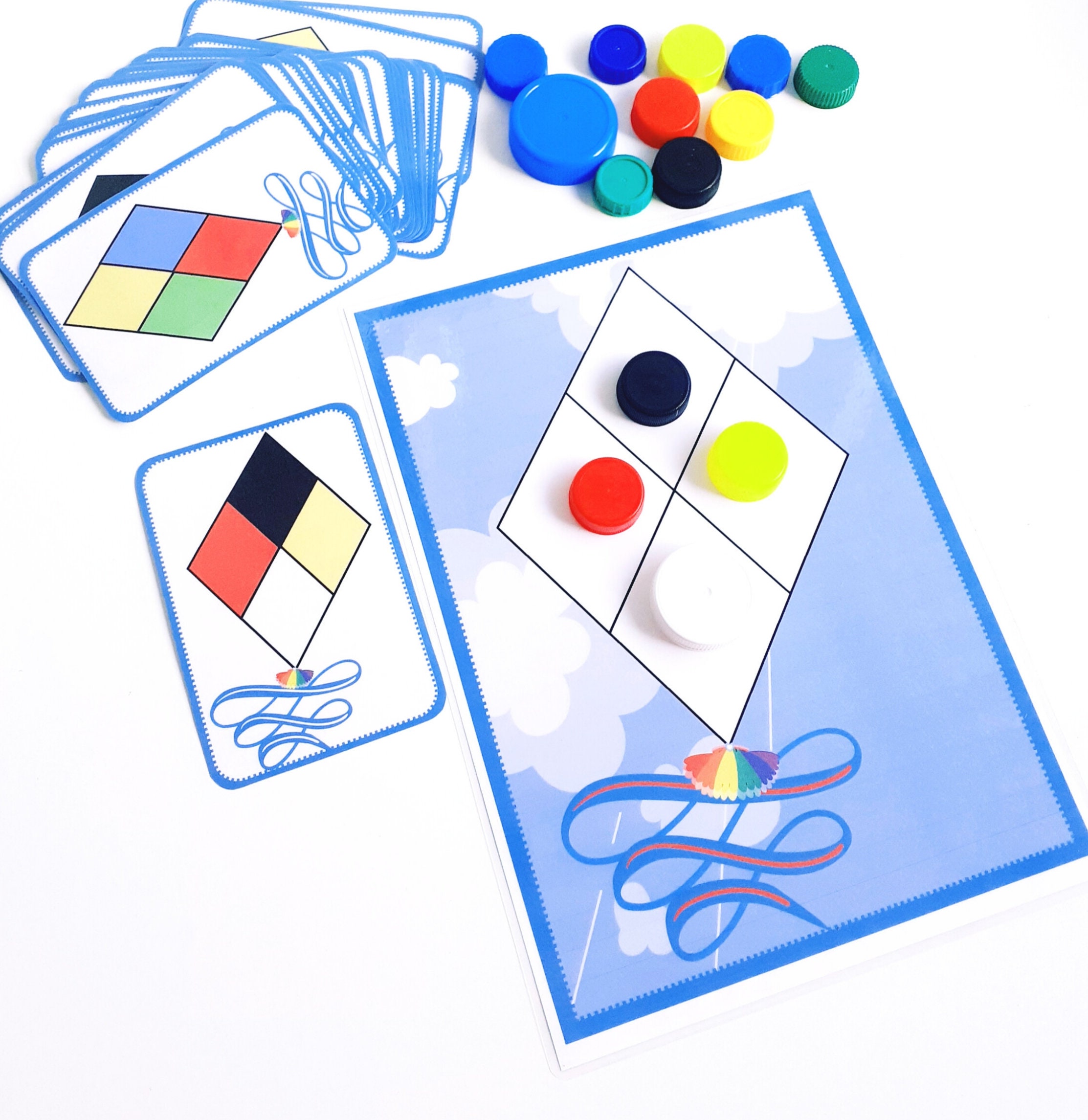 Pattern Activity With Plastic Caps, Color Matching Game, Fine Motor ...