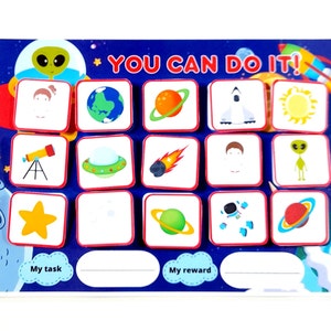 Space Reward Chart, Printable Behavior Chart, Responsibility Chart, Printable Home School Rewards, Instant Download, PDF, Toddler Chart,