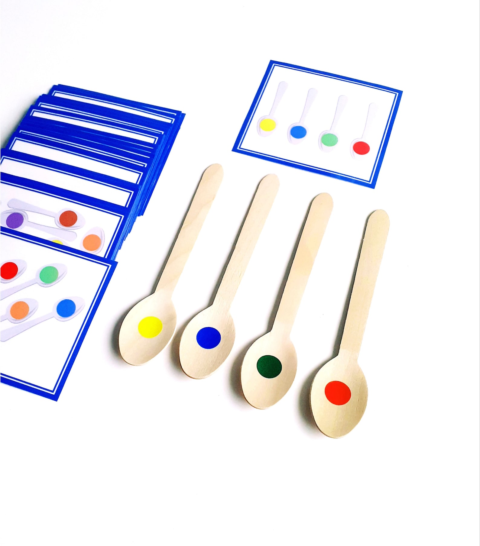Pattern Game With Spoons Spoon Pattern Activity, Color Matching Game - Etsy