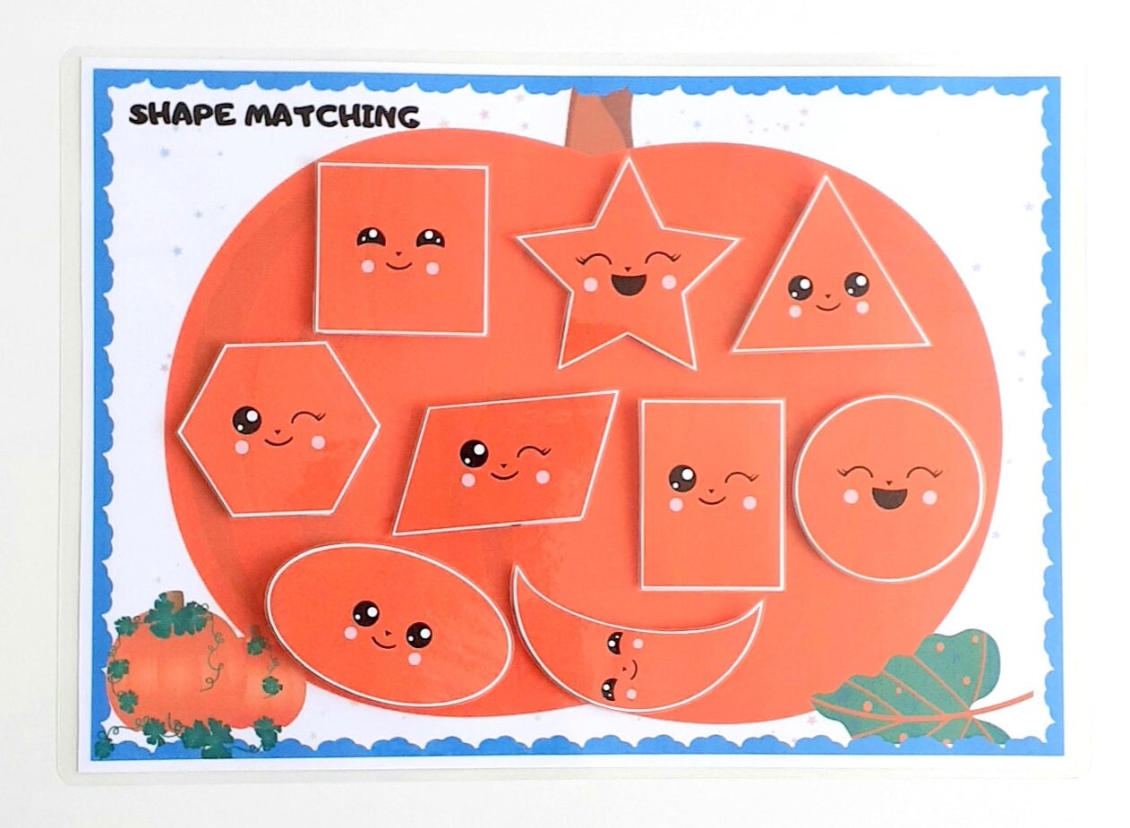 Shape Matching Game Homeschool Worksheet Preschool Shape - Etsy