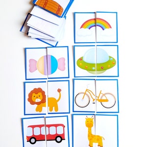 40 Puzzle Cards for Toddlers and worksheets for kindergarten image 7