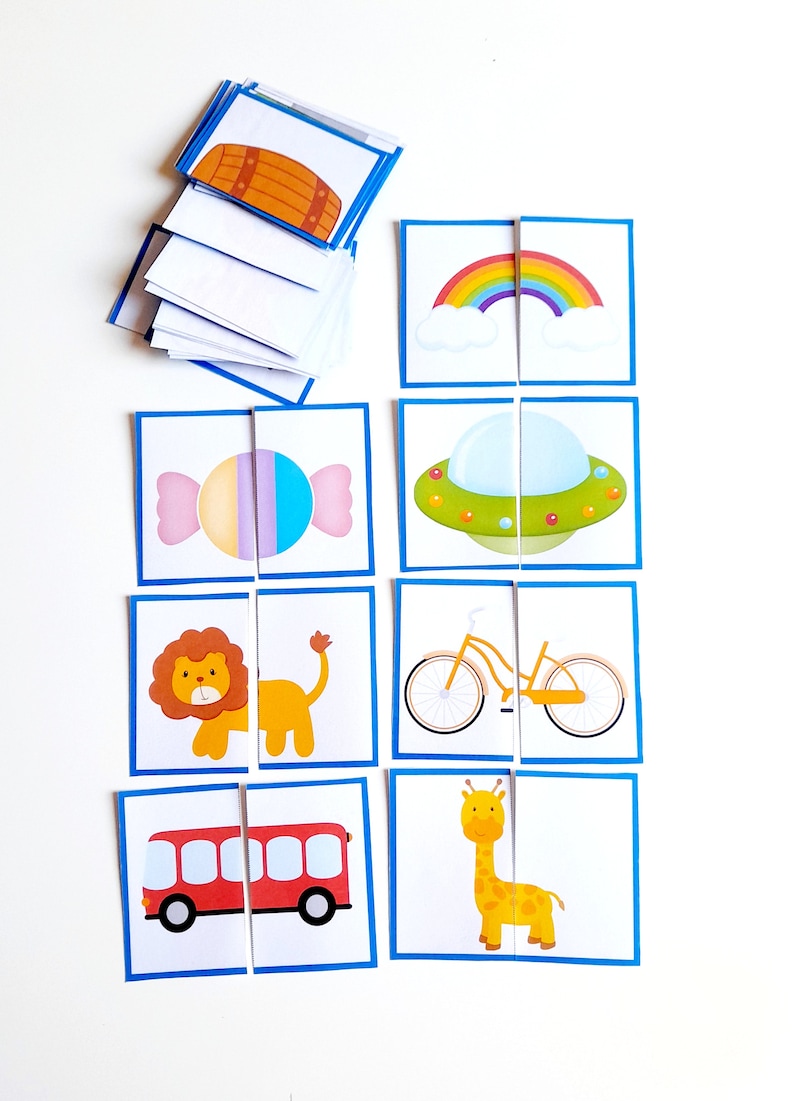 40 Puzzle Cards for Toddlers and worksheets for kindergarten image 7