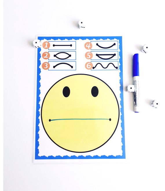 Coding and Pre-Writing Emotions Board, Copy the Pattern, Fine Motor Skills Activity