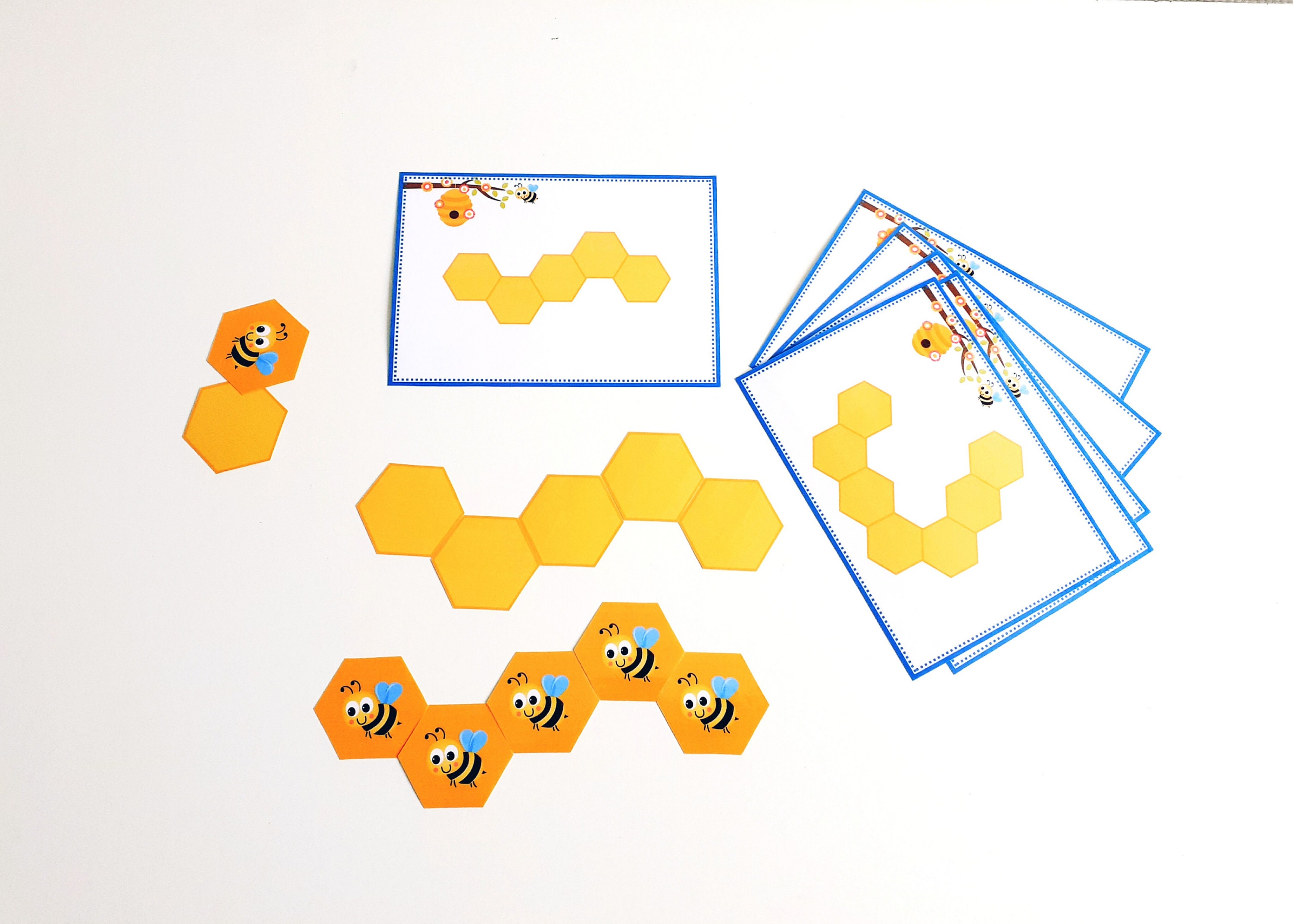 Hive Pattern Activity, Shape Matching Game, Fine Motor Activities. - Etsy