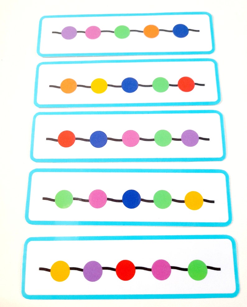 Bead Threading Repeating Pattern Activity and Fine Motor Skills for Toddlers image 7