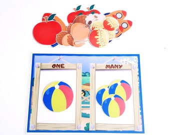 Sorting  Activity Printable , Toddler Worksheet Sorting Activity One and Many.