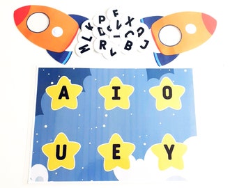 Phonics Activity, Phonics Games, Short Vowel Phonics Letter Sound Printable Game, Alphabet Matching, Learning Letters for Kids , Toys