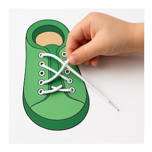 Learn to Tie Your Shoes – Printable Activity for Kids | Fun Lacing Practice Sheet | Educational Shoe Lacing Template | Instant Download