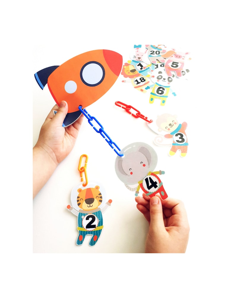 Space Counting Activity, Learn Numbers 1-20, Fine Motor Skills, 1-20 Numbers, Math Games, Preschool Math Games, worksheet , Kids Activity image 1