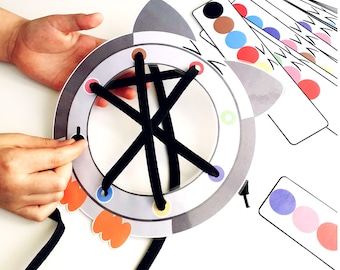 Color Treading Pattern , Fine Motor Skills, Color Mtaching Game.