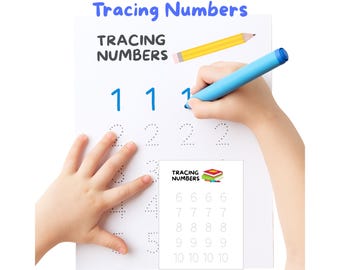 Tracing Numbers 1–10 Printable Worksheets, Preschool Handwriting Practice, Number Tracing Activity for Kids