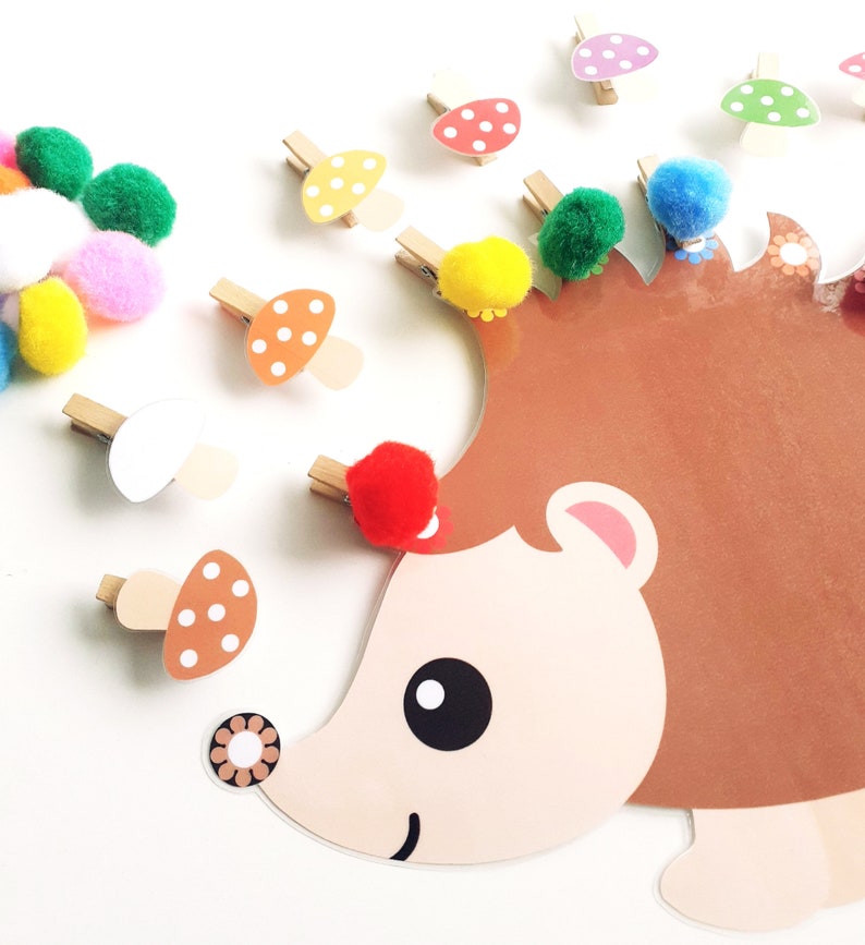 Hedgehog Color Activity, Fine Motor Skills, Color Matching Game ...