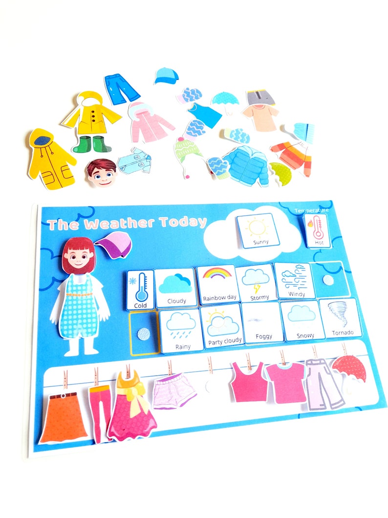 Child's Weather Chart and Printable Daily Calendar for Toddlers and ...