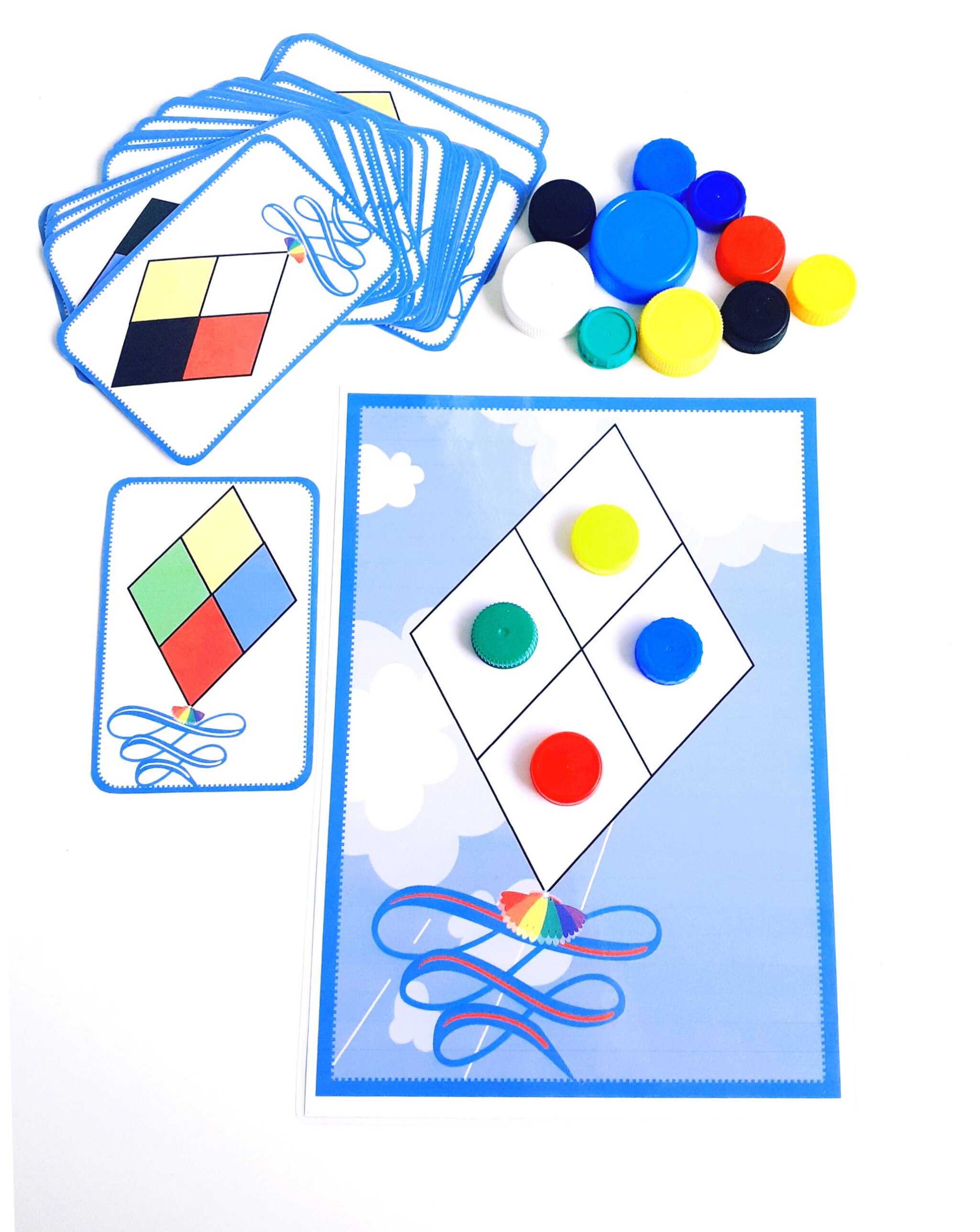 Pattern Activity With Plastic Caps, Color Matching Game, Fine Motor ...