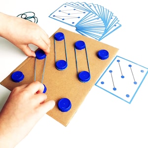 Fine Motor Activities with Plastic Caps, Montessori Activities, Printable Activity for Toddlers, Fine Motor image 1