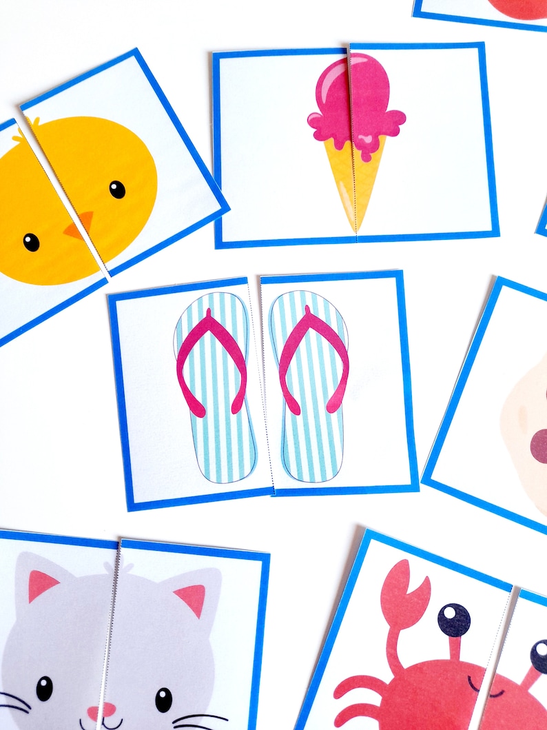 40 Puzzle Cards for Toddlers and worksheets for kindergarten image 4