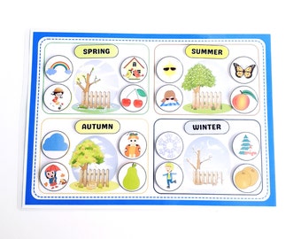 Match the Season, Printable Seasons Activity, Sort By Season , Preschool Seasons Activity