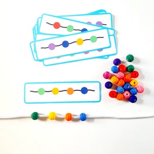 Bead Threading Repeating Pattern Activity and Fine Motor Skills for Toddlers image 9