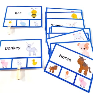 Tarjetas flash de animales de granja a juego, juego de memoria, juego imprimible para niños en edad preescolar, hoja de trabajo a juego, libro ocupado, tarjetas Montessori, PDF