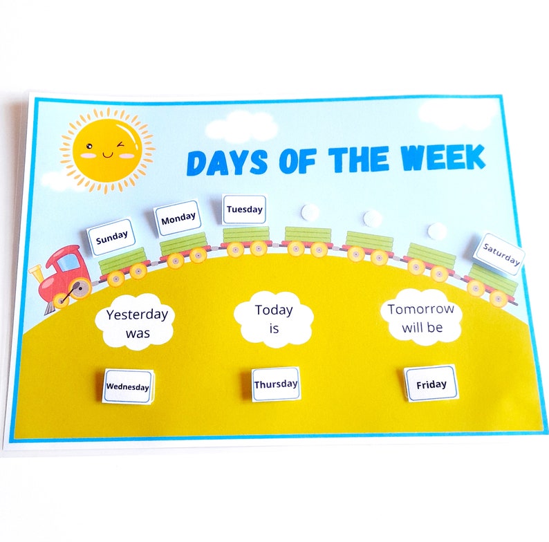 Calendar The Days Of The Week Printable Calendar For Kids Etsy
